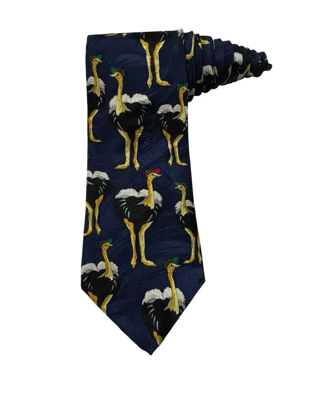 Carlo Ricci Ostrich Birds Vintage 100% Silk Necktie